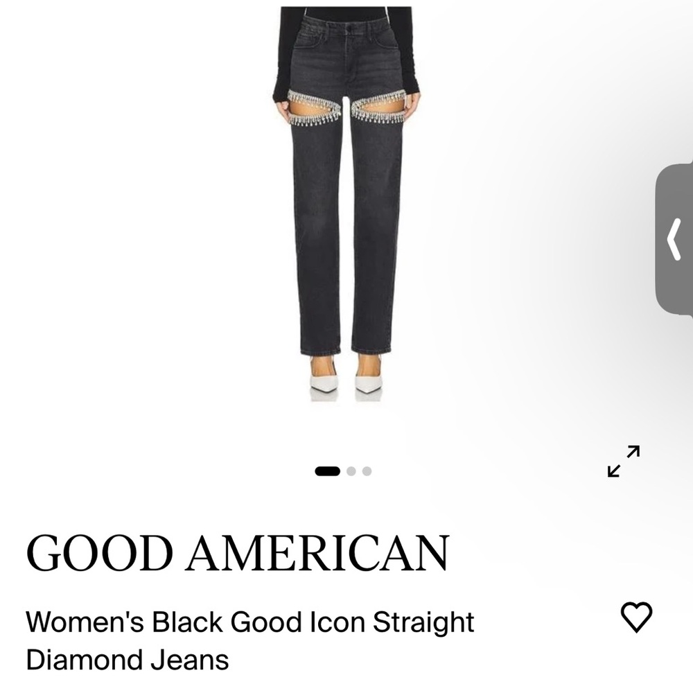 Good American Black Straight Leg Jeans